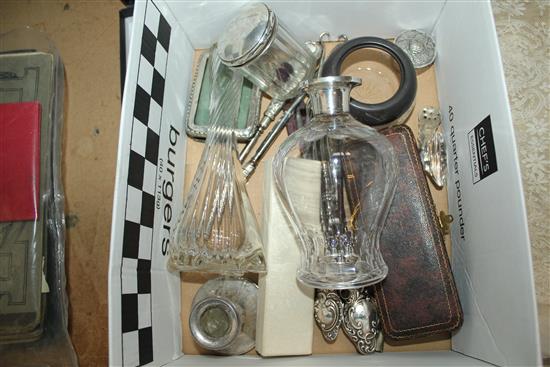 Silver top bottles, etc